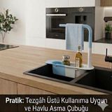 Cendix CX7EVY02 Teleskopik Evye Düzenleyici Ayarlanabilir Lavabo Organizer Sepetli Raf Mavi - 2 lt