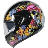 Çene Açılır Vizörlü Kask [MD-808] [kuru Kafa - Ateş] - Large