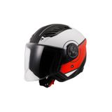 Çenesiz Kask Airflow 2 Cover Mat Siyah Kirmizi Beyaz M