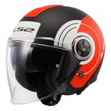 Çenesiz Kask Ls2 Classy Dısko Mat Siyah Kırmızı Beyaz Orjinal Xl Vizörlü