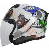 Çenesiz Vizörlü Yazlık Kask [KC528-1] Panda [l] E Belgeli