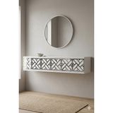 Ceneyra DA1238BS Arex Dresuar , Antre Hol Rafı Beyaz-Silver 120CM - Beyaz - Silver