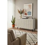 Ceneyra KA1214BT- ZEYNEP120 Lazer Çizgili Konsol , Tv Sehpası , Çok Amaçlı Dolap 120CM Beyaz-Traverten - Traventen