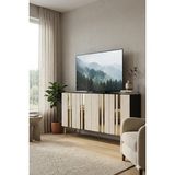 Ceneyra KA1230ATG Mia Konsol ve Tv Sehpası Antrasit-Traverten-Gold 120CM