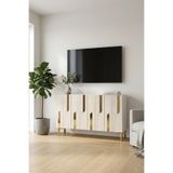 Ceneyra KA1231BTG Nota Konsol ve Tv Sehpası Beyaz-Traverten-Gold 120CM