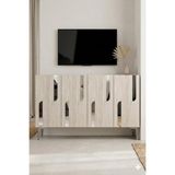 Ceneyra KA1231BTS Nota Konsol ve Tv Sehpası Beyaz-Traverten-Silver 120CM
