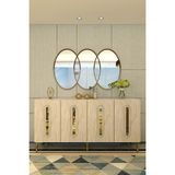 Ceneyra KA1520BTG- Rany Konsol, Tv Sehpası, Çok Amaçlı Dolap 150CM Beyaz-Traverten-Altın - Beyaz Mermer