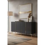 Ceneyra KA1524AG Poli Konsol ve Tv Sehpası Antrasit-Gold 150CM - 150 x 75 x 32 cm - Antrasit - Gold