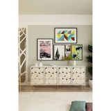 Ceneyra KA1803BTG- Moka Konsol , Tv Sehpası , Çok Amaçlı Dolap 180CM Beyaz-Traverten-Altın - Beyaz Mermer