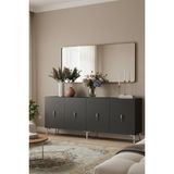 Ceneyra KA1812AS SALKIM180 Konsol, Kahve Köşesi, Tv Sehpası, Çok Amaçlı Dolap 180CM Antrasit-Silver - Antrasit - Gümüş