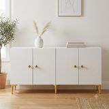 Ceneyra KA1817BG Simple Konsol ve Tv Sehpası Beyaz-Gold 180CM - Beyaz - Altın