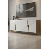 Ceneyra KA1828DBG Evva Konsol ve Tv Sehpası Safirmeşe-Beyaz-Gold 180CM - Safirmeşe - Beyaz - Gold