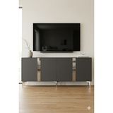 Ceneyra KA1898AS Anka Konsol ve Tv Sehpası Antrasit-Silver 180CM - Antrasit - Gümüş