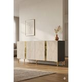 Ceneyra KA1898ATG Anka Konsol ve Tv Sehpası Antrasit-Traverten-Gold 180CM