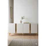 Ceneyra KA1898BG Anka Konsol ve Tv Sehpası Beyaz-Gold 180CM - Beyaz - Altın