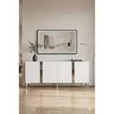 Ceneyra KA1898BS Anka Konsol ve Tv Sehpası Beyaz-Silver 180CM - Beyaz - Gümüş