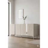 Ceneyra KA1898BTS Anka Konsol ve Tv Sehpası Beyaz-Traverten-Silver 180CM