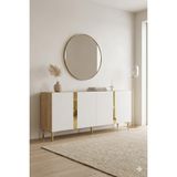 Ceneyra KA1898DBG Anka Konsol ve Tv Sehpası Safirmeşe-Beyaz-Gold 180CM - Safir Meşe - Beyaz - Altın