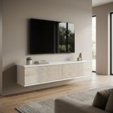Ceneyra TDA1204BT - Corsa Duvara Montaj Tv Stand, Tv Rafı 120CM Beyaz-Traverten - Beyaz - Traverten