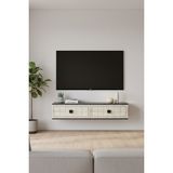 Ceneyra TDA1205AT - YUKA120 Duvara Montaj Tv Stand, Tv Rafı, Tv Sehpası 120CM Antrasit-Traverten - Antrasit - Traverten