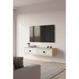 Ceneyra TDA1205DB - YUKA120 Duvara Montaj Tv Stand, Tv Rafı, Tv Sehpası 120CM Safirmeşe-Beyaz - Safirmeşe - Beyaz