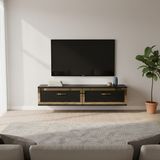 Ceneyra TDA1206AG - TUNA120 Duvara Montaj Tv Stand, Tv Rafı, Tv Sehpası 120CM Antrasit-Gold - Antrasit - Altın