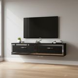 Ceneyra TDA1206AS - TUNA120 Duvara Montaj Tv Stand, Tv Rafı, Tv Sehpası 120CM Antrasit-Silver - Antrasit - Gümüş