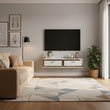 Ceneyra TDA1206BG - TUNA120 Duvara Montaj Tv Stand, Tv Rafı, Tv Sehpası 120CM Beyaz-Gold - Beyaz - Altın