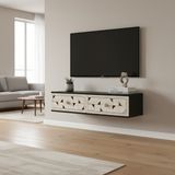 Ceneyra TDA1207ATS -Moka Duvaramontaj Tv Stand Antrasit-Traverten-Silver - Antrasit - Silves