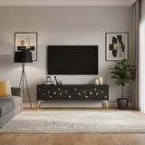 Ceneyra TSA1212AG- Moka Tv Stand , Tv Sehpası 120 cm Antrasit-Gold - Antrasit - Altın