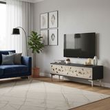 Ceneyra TSA1212ATS - Moka Tv Stand , Tv Sehpası 120 cm Antrasit-Traverten-Silver - Antrasit - Silves
