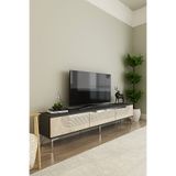 CENEYRA TSA1805ATS - MEYRA TSA180 TV STAND, TV SEHPASI ve TV ÜNİTESİ ANTRASİT-TRAVERTEN-SILVER 180CM