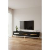 Ceneyra TSA1806AG - Rany TSA180 Tv Stand, Tv Sehpası ve Tv Ünitesi 180CM Antrasit-Gold - Antrasit - Altın