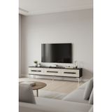 Ceneyra TSA1806ATS - Rany TSA180 Tv Stand, Tv Sehpası ve Tv Ünitesi 180CM Antrasit-Traverten-Silver - Antrasit - Silves