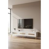 Ceneyra TSA1806BG - Rany TSA180 Tv Stand, Tv Sehpası ve Tv Ünitesi 180CM Beyaz-Gold - Beyaz - Altın