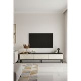 Ceneyra TSA1899AT - Aplos TSA180 Tv Stand, Tv Sehpası ve Tv Ünitesi 180CM Antrasit-Traverten - Antrasit - Traverten