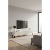 Ceneyra TSA1899BT - Aplos TSA180 Tv Stand, Tv Sehpası ve Tv Ünitesi 180CM Beyaz-Traverten - Beyaz - Traverten
