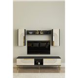 Ceneyra TVR1502ATG - Meyra TVR150 Tv Ünitesi Takım 150CM Antrasit-Traverten Kapak -Gold - Antrasit - Gold