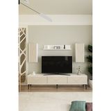 Ceneyra TVR1802BT- Ferro Tv Ünitesi Takımı 180CM Beyaz-Traverten - Beyaz Mermer
