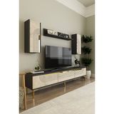 Ceneyra TVR1803ATG- Meyra Tv Ünitesi Takımı 180CM Antrasit-Traverten-Gold