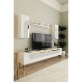 Ceneyra TVR1803BG Meyra Tv Ünitesi Beyaz-Gold 180CM - Beyaz - Gold