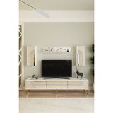 Ceneyra TVR1803BTG- Meyra Tv Ünitesi Takımı 180CM Beyaz-Traverten-Gold