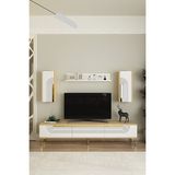 Ceneyra TVR1803DBG- Meyra Tv Ünitesi Takımı 180CM Safirmeşe-Beyaz-Gold - Safir Meşe - Beyaz - Altın