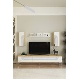 Ceneyra TVR1803DBS- Meyra Tv Ünitesi Takımı 180CM Safirmeşe-Beyaz-Silver - Safir Meşe - Beyaz - Gümüş