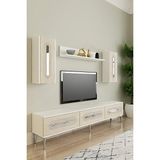 Ceneyra TVR1804BTS Rany Tv Ünitesi Beyaz-Traverten-Silver 180CM - Beyaz - Traverten - Silver
