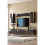 Ceneyra TVR1813AG Elips Tv Ünitesi Antrasit-Gold 180CM - Antrasit - Gold