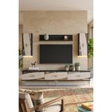 Ceneyra TVR1813ATS Elips Tv Ünitesi Antrasit-Traverten-Silver 180CM - Antrasit - Traverten