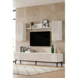 Ceneyra TVR1819BT Corsa Tv Ünitesi Beyaz-Traverten 180CM - Beyaz - Traverten