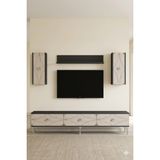 Ceneyra TVR1897ATS Alfa Tv Ünitesi Takımı Antrasit-Beyaz-Silver 180CM - Antrasit - Beyaz - Gümüş