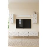 Ceneyra TVR1897BS Alfa Tv Ünitesi Takımı Beyaz-Silver 180CM - Beyaz - Gümüş